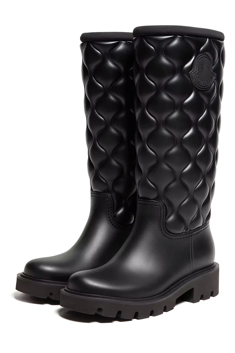 Moncler Damen Regenstiefel Kickstream Quilt Schwarz
