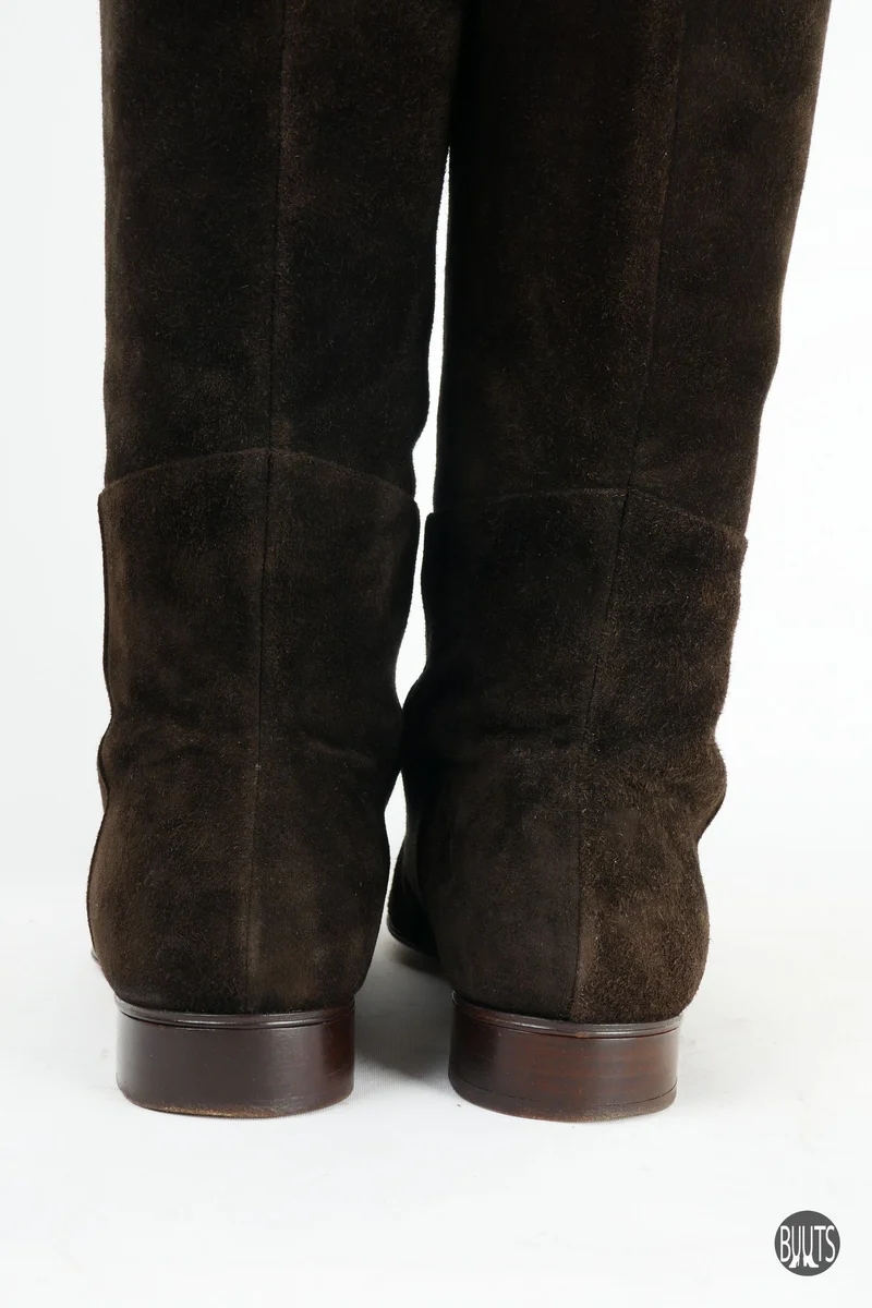 Overknees Wildleder dunkelbraun