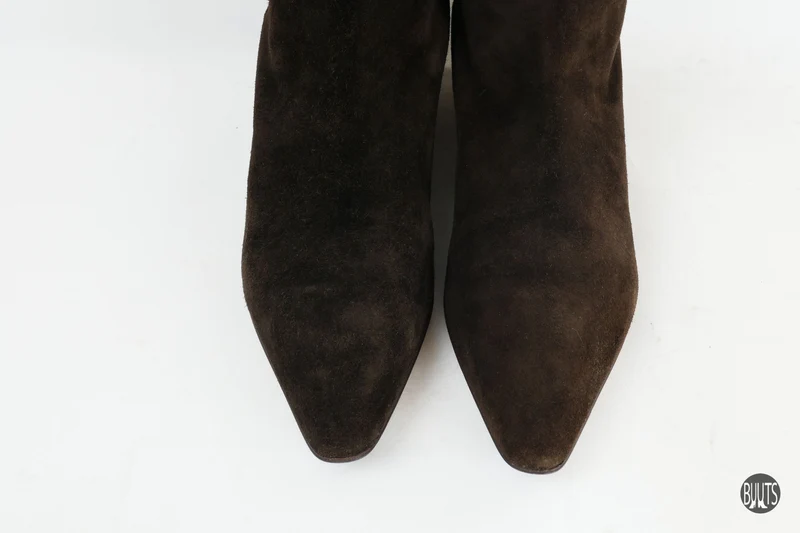 Overknees Wildleder dunkelbraun
