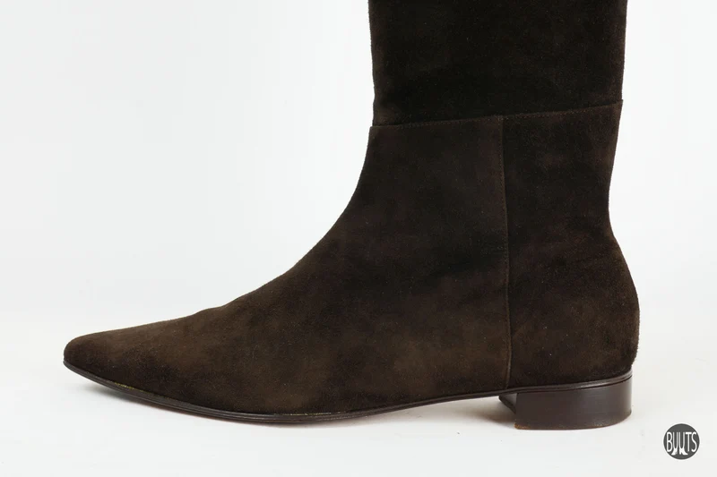 Overknees Wildleder dunkelbraun