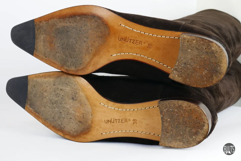 Overknees Wildleder dunkelbraun