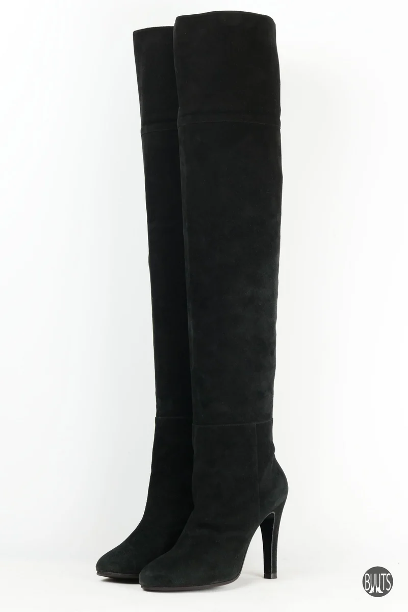 Overknees Wildleder schwarz