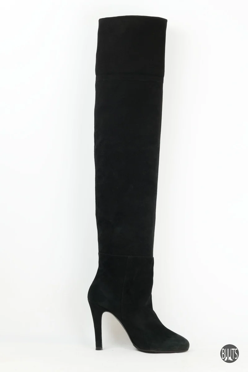 Overknees Wildleder schwarz
