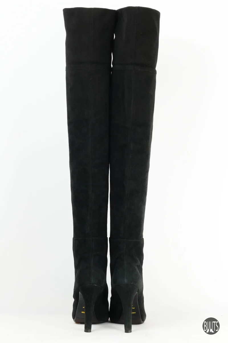 Overknees Wildleder schwarz