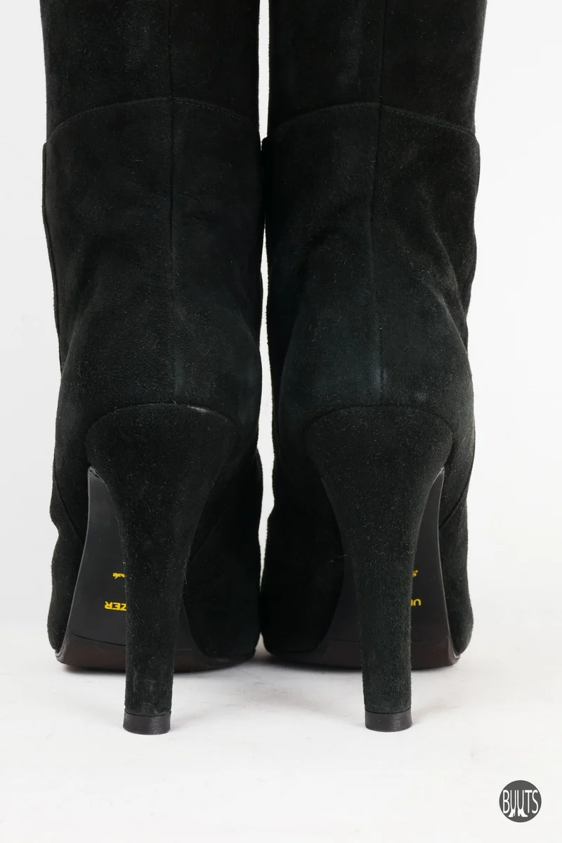 Overknees Wildleder schwarz