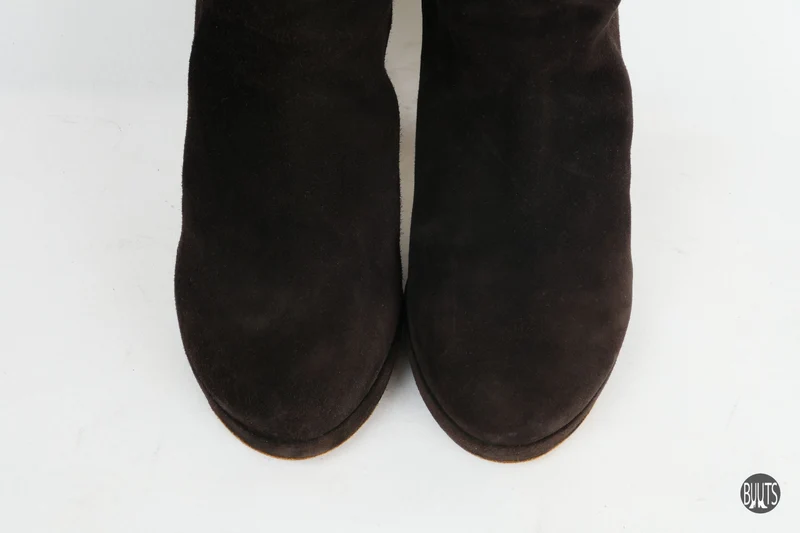 Overknees Wildleder dunkelbraun