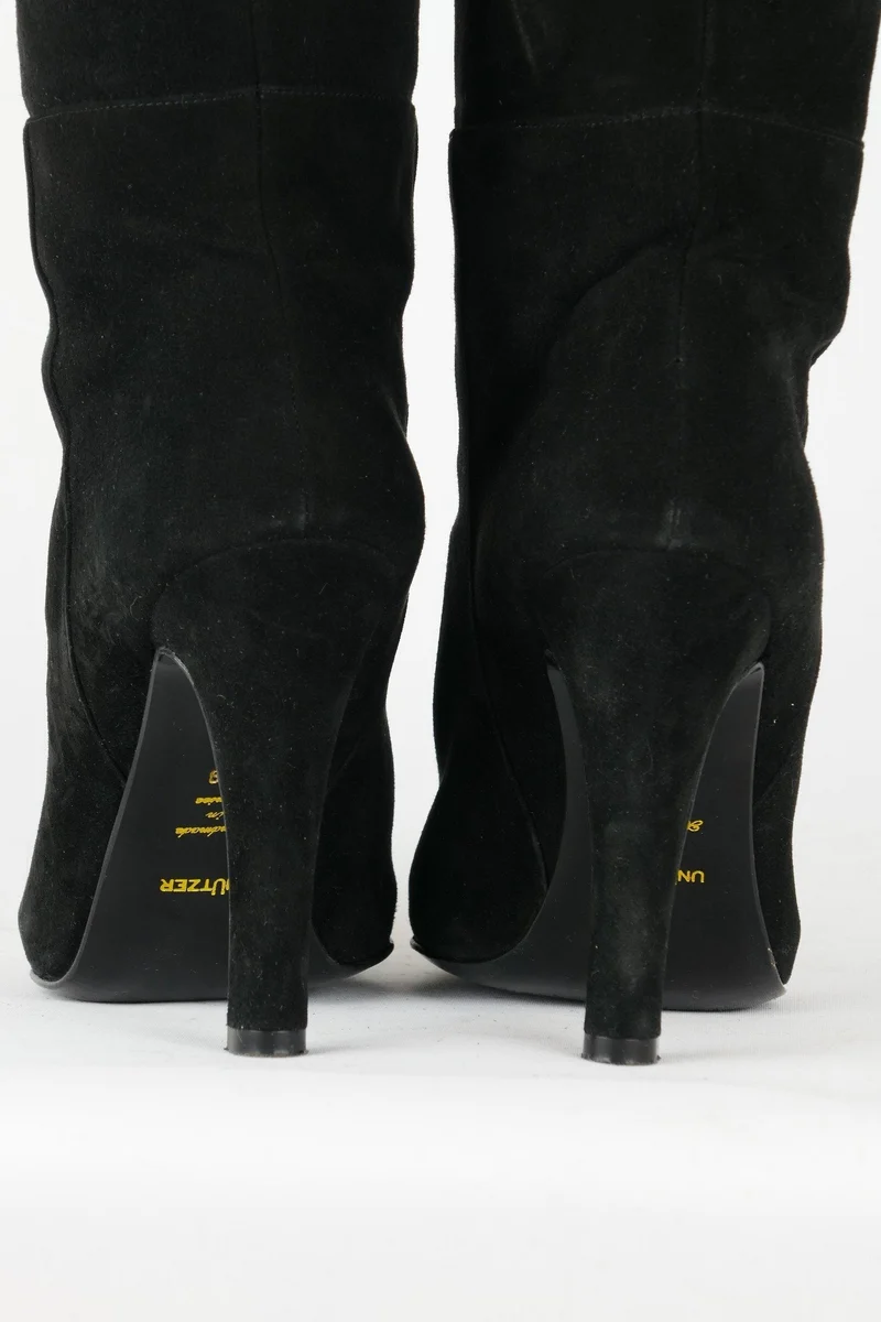 Overknees Wildleder schwarz