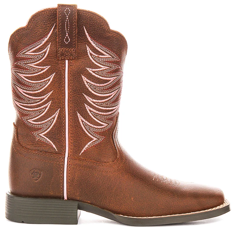 Ariat Youth Firecatcher Western Boot In Rowdy Brown For Kids