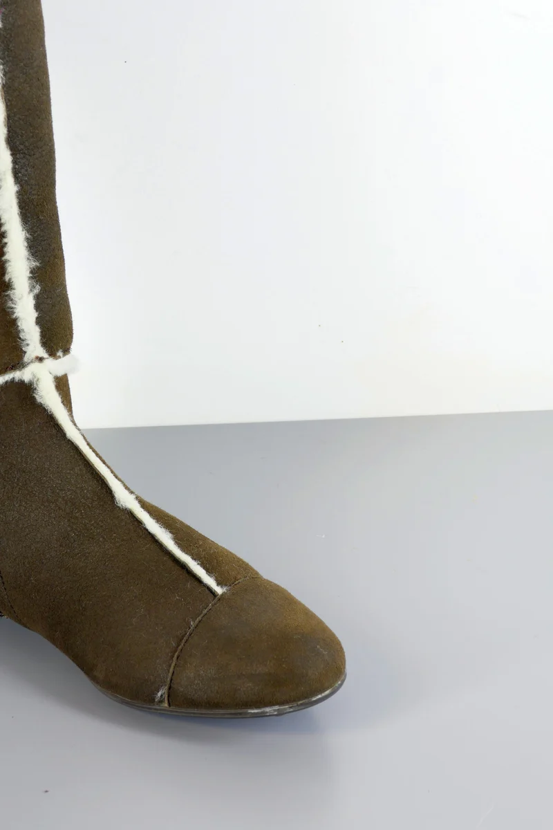 Overknees Wildleder dunkelbraun