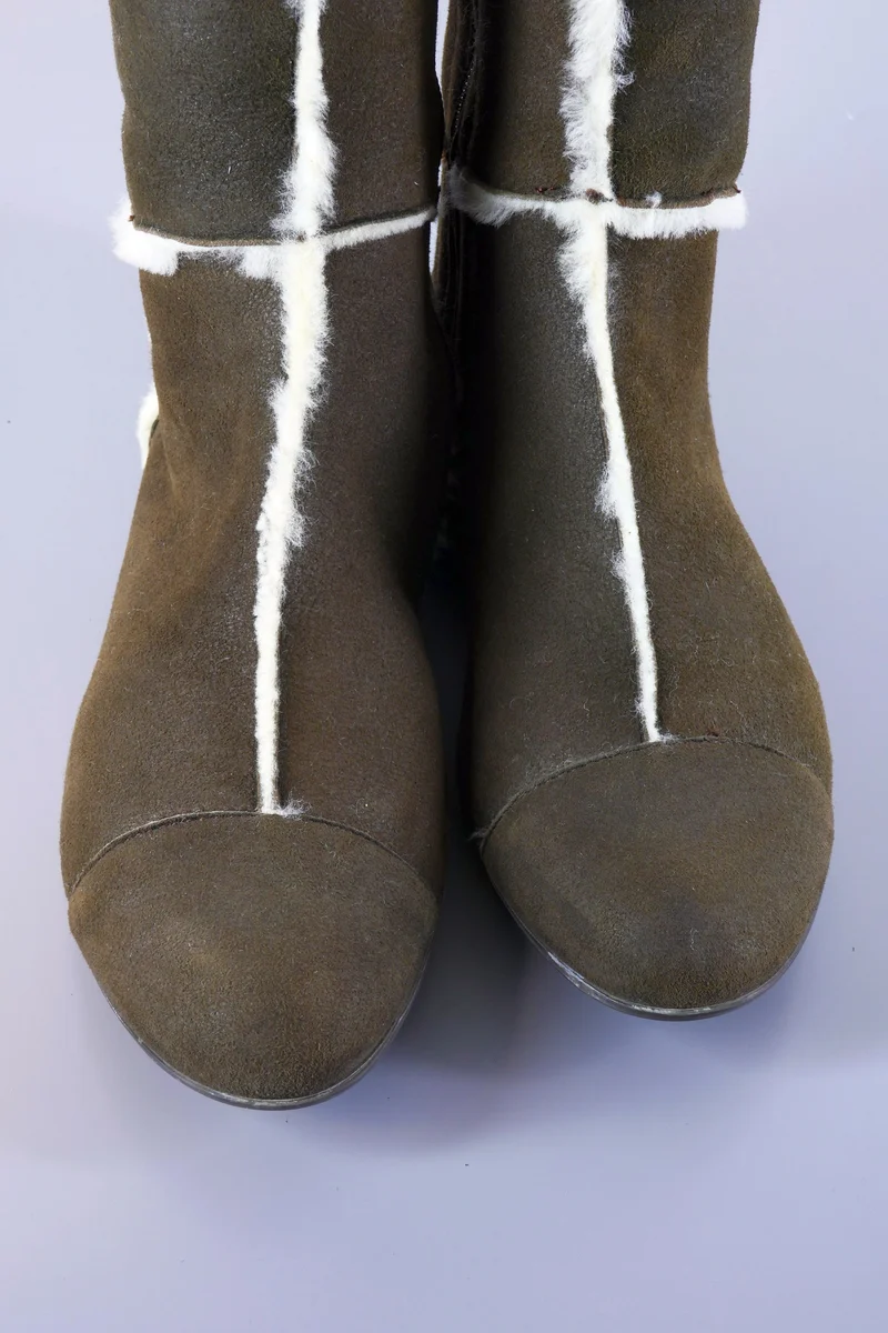 Overknees Wildleder dunkelbraun