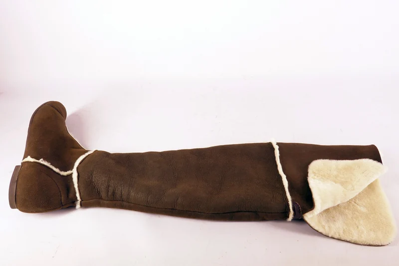 Overknees Wildleder dunkelbraun