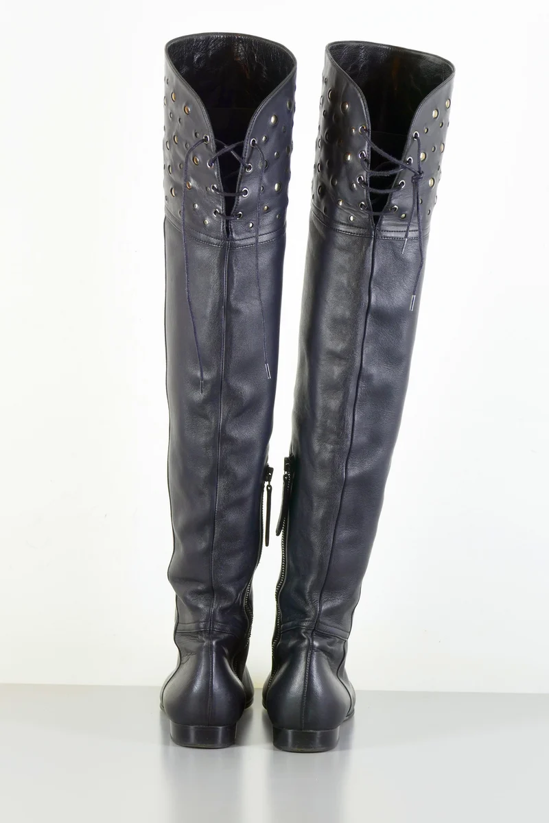 Overknees Leder schwarz