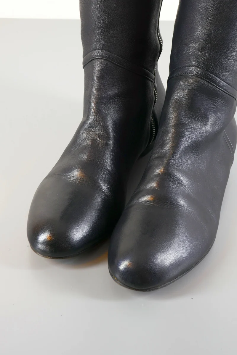 Overknees Leder schwarz
