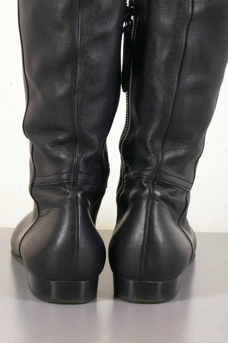 Overknees Leder schwarz