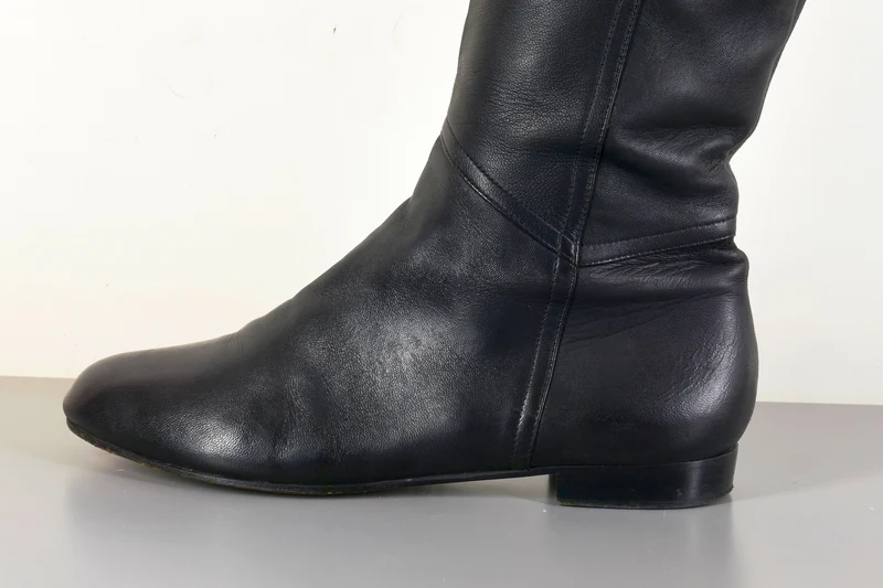 Overknees Leder schwarz