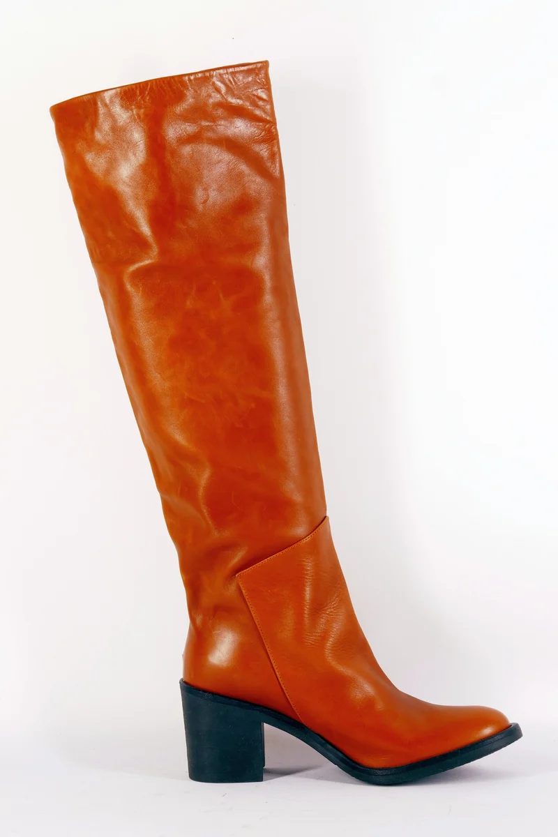 Stiefel Leder cognac