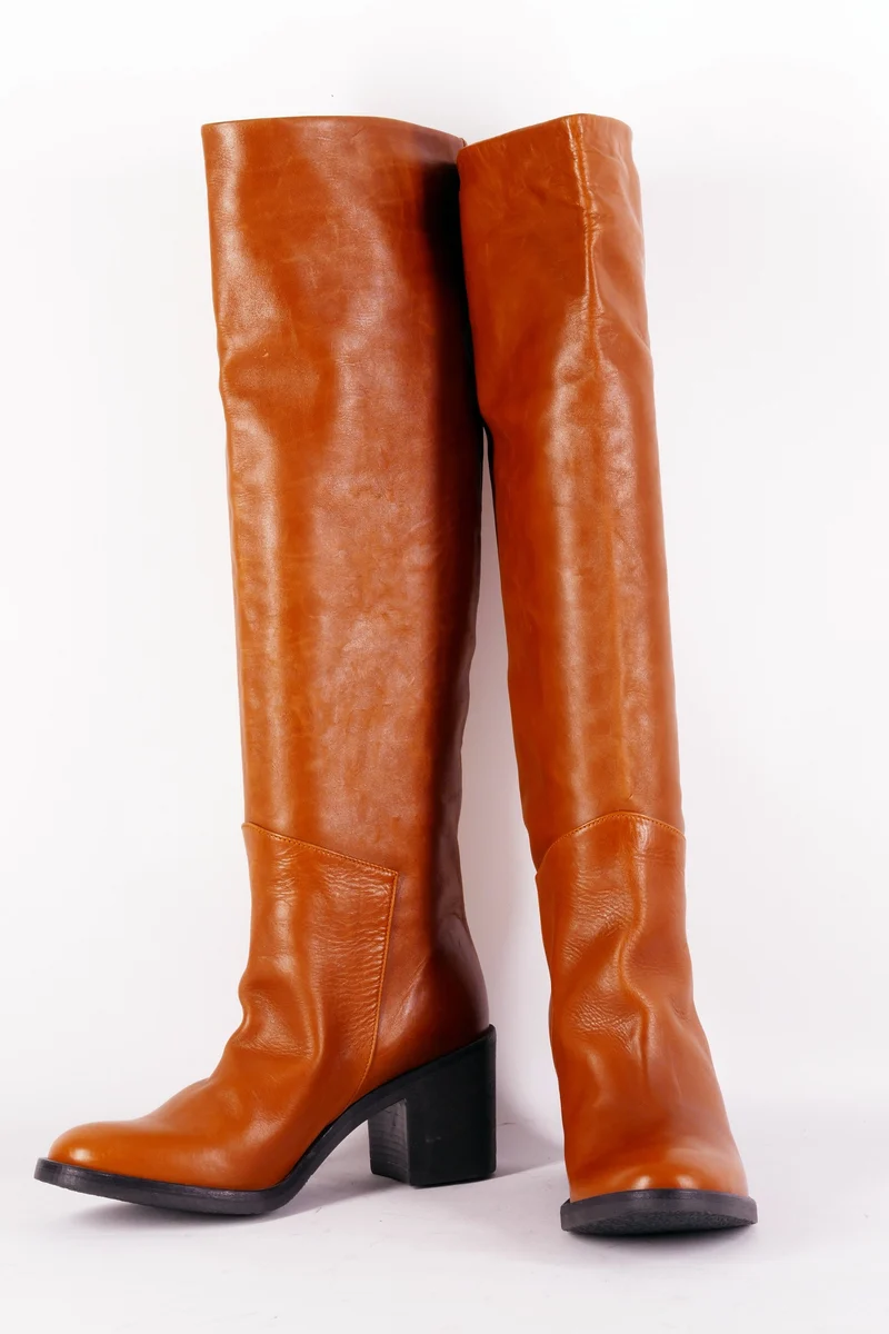 Stiefel Leder cognac
