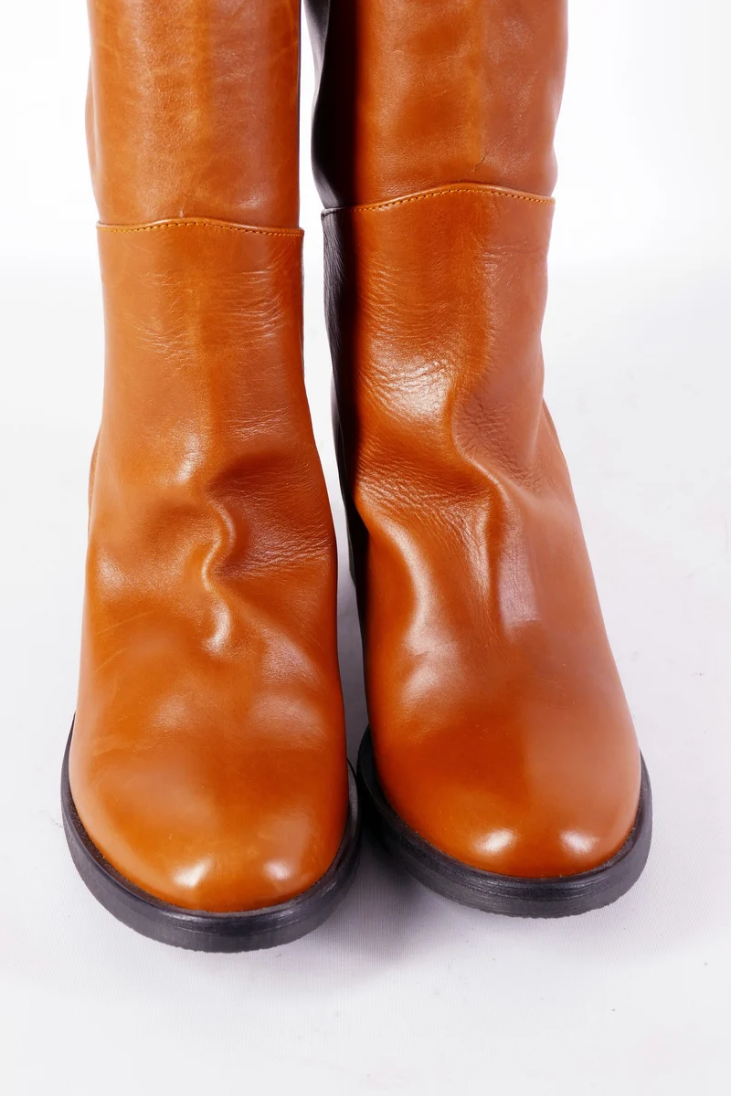 Stiefel Leder cognac