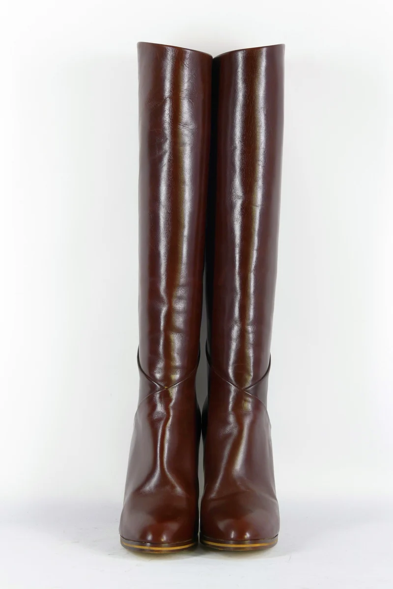 Vintage-Stiefel Leder kastanie