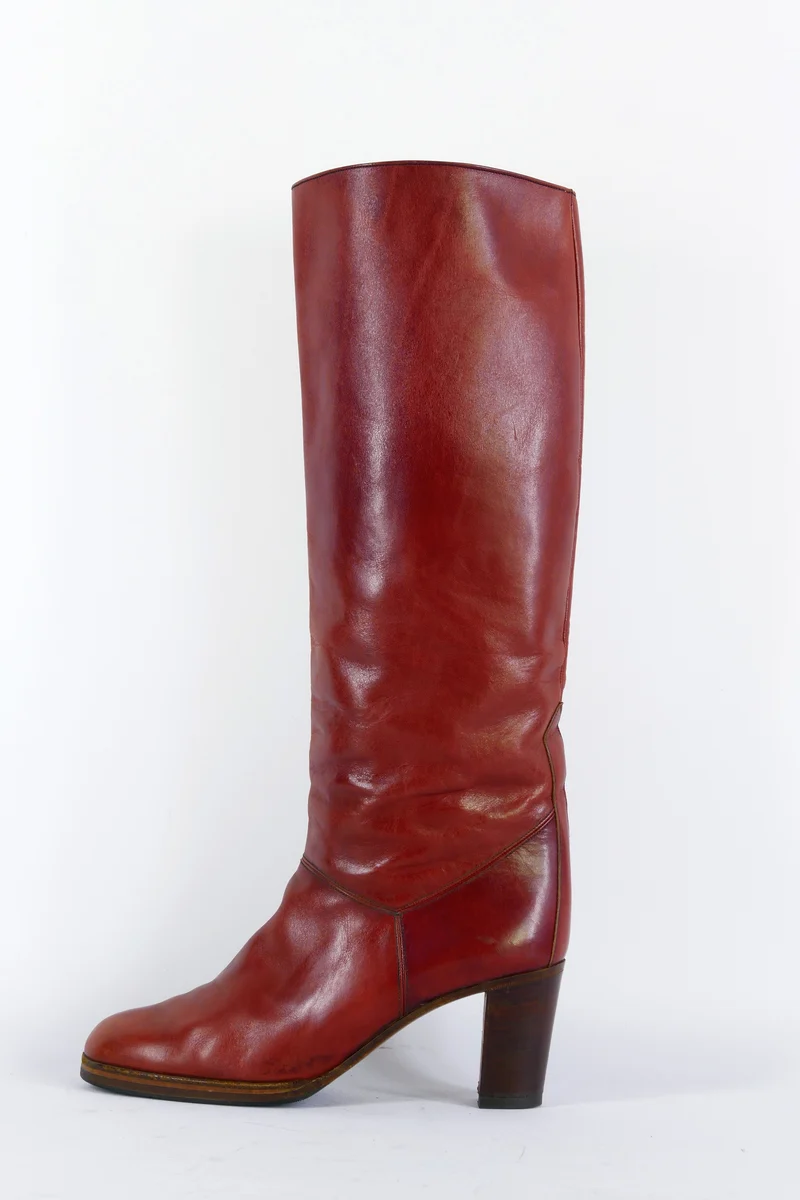 Vintage-Stiefel Leder bordeaux