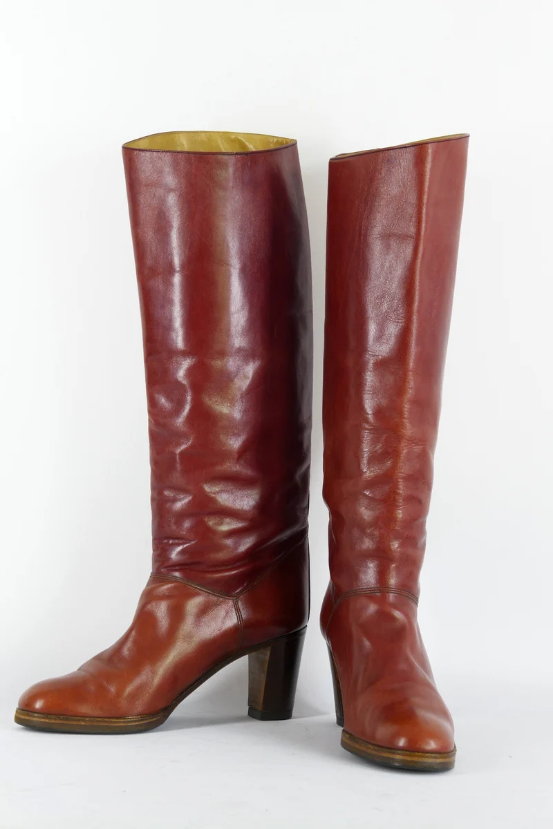 Vintage-Stiefel Leder bordeaux