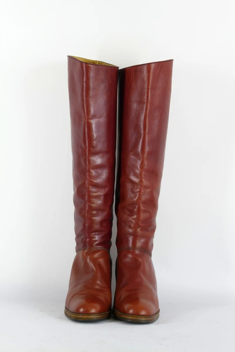 Vintage-Stiefel Leder bordeaux