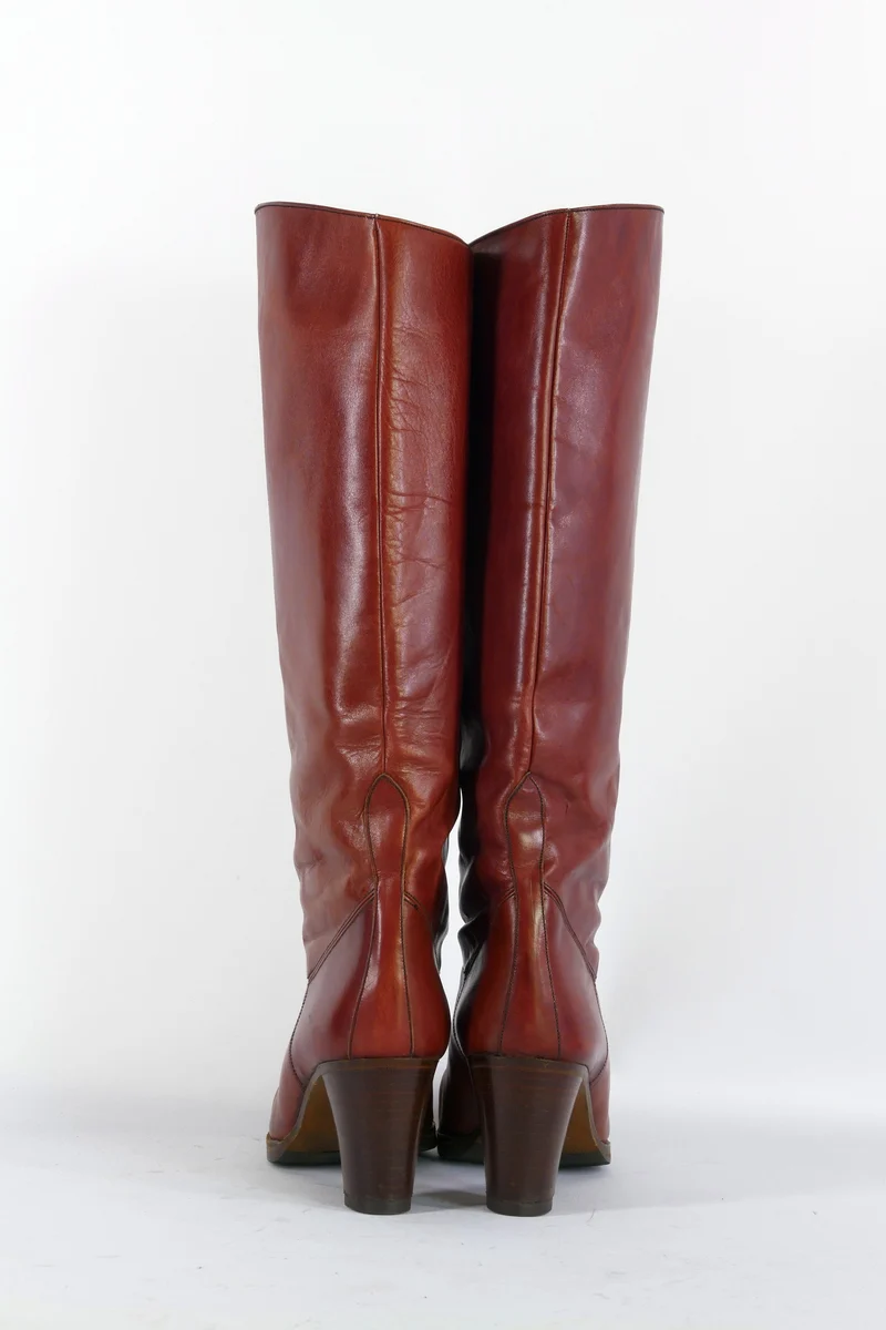 Vintage-Stiefel Leder bordeaux