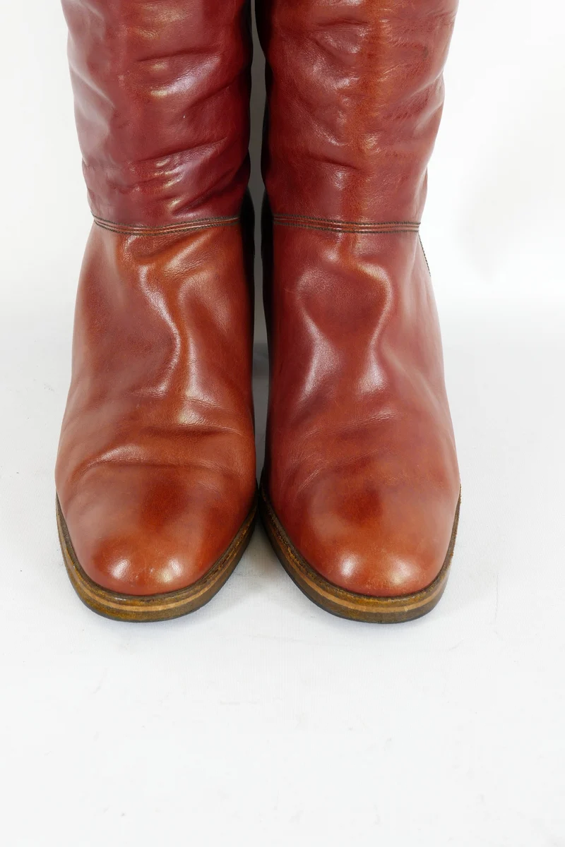 Vintage-Stiefel Leder bordeaux