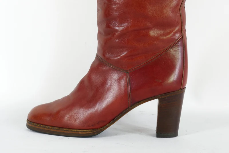 Vintage-Stiefel Leder bordeaux