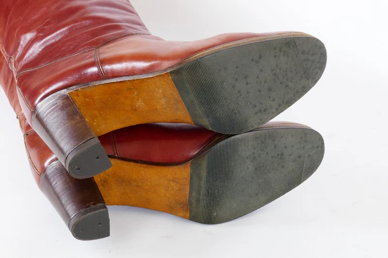 Vintage-Stiefel Leder bordeaux
