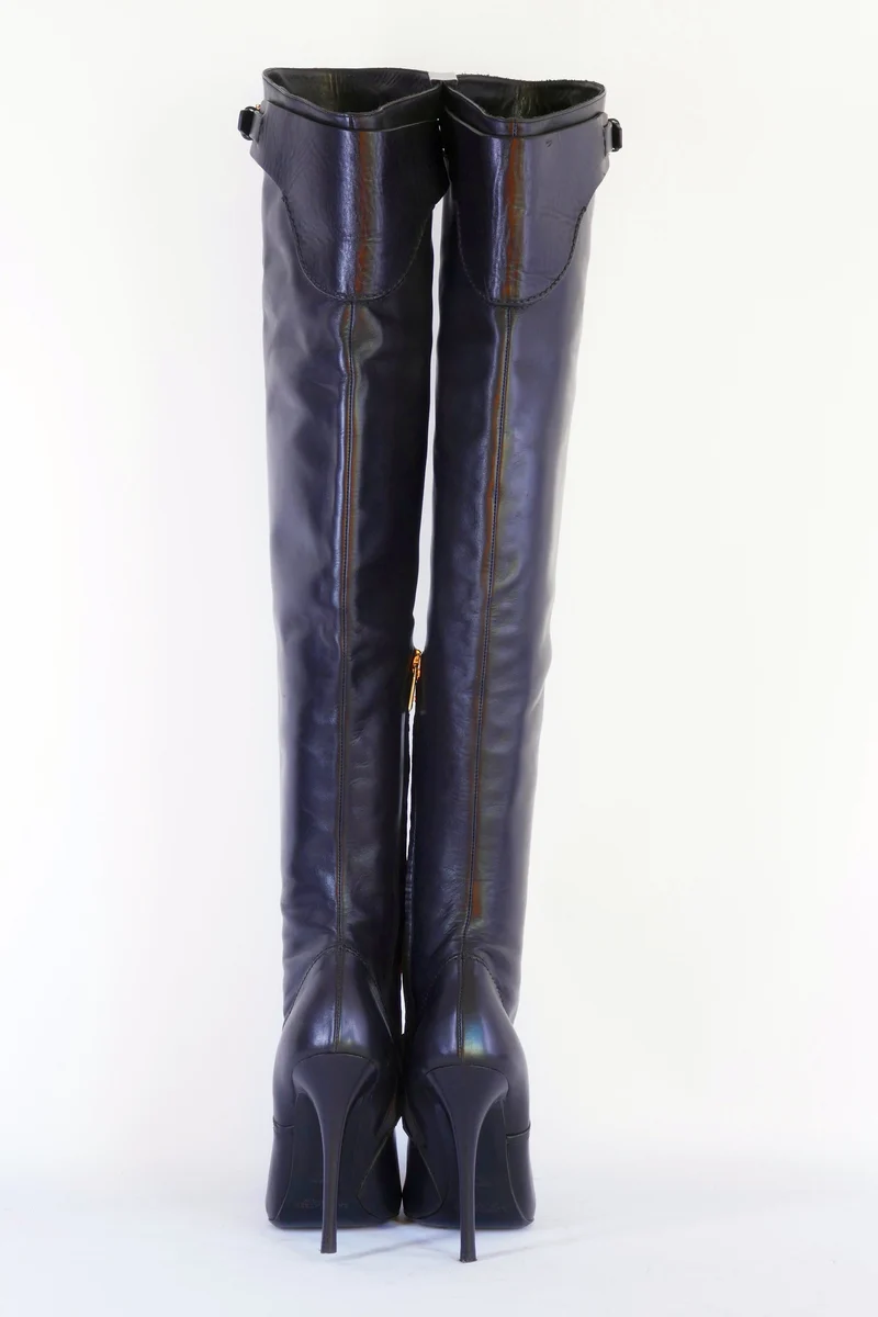 Overknees Leder schwarz
