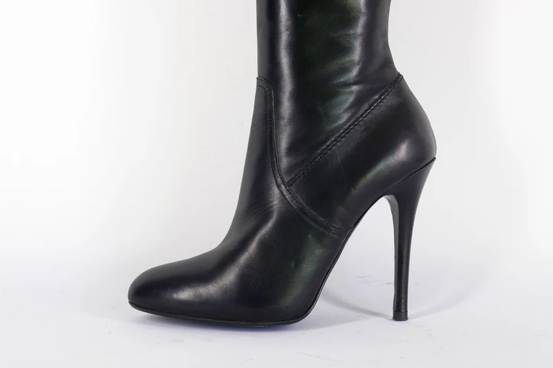 Overknees Leder schwarz