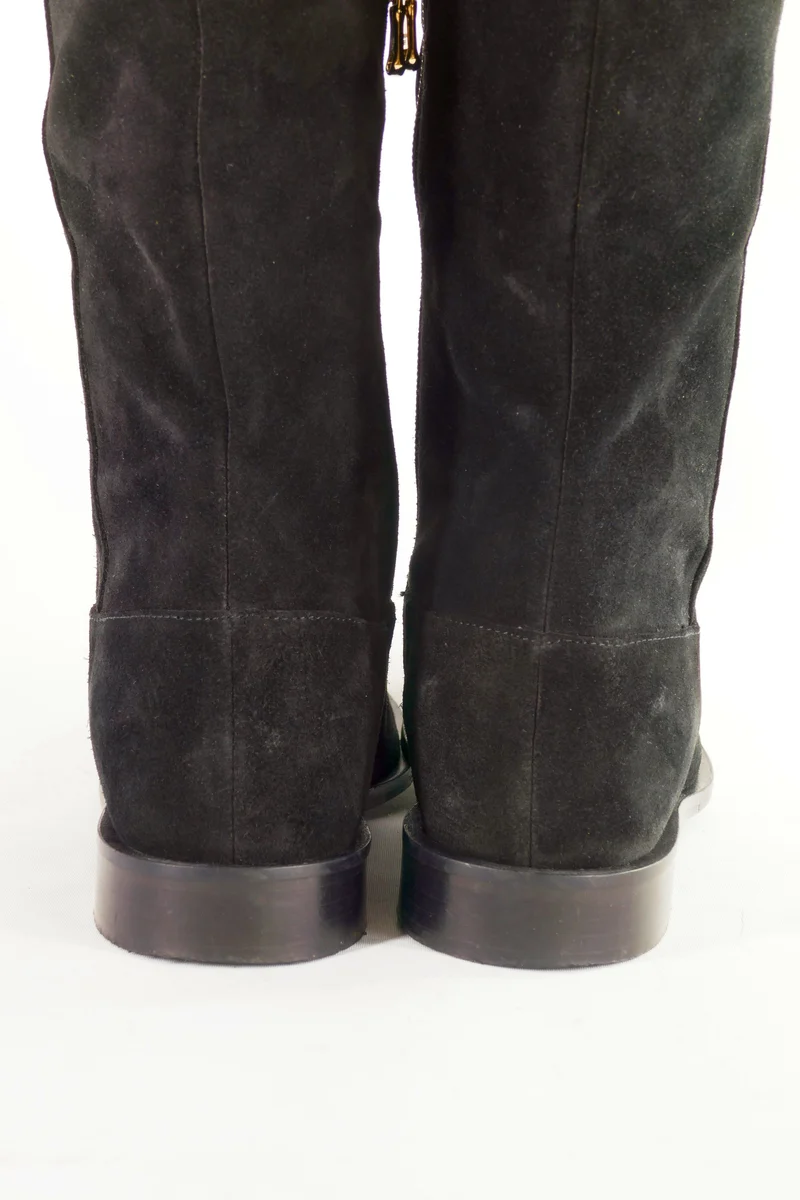 Overknees Wildleder schwarz