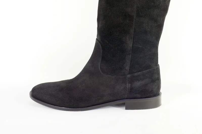 Overknees Wildleder schwarz
