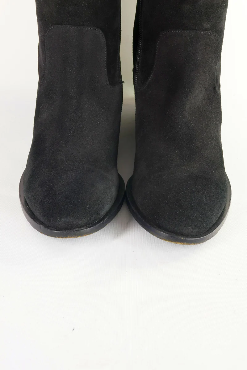 Overknees Wildleder schwarz