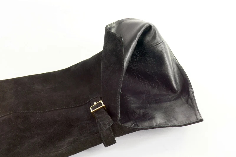 Overknees Wildleder schwarz