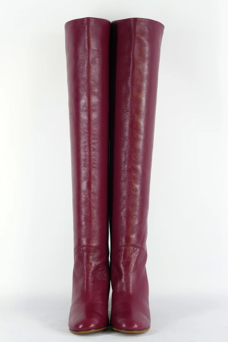 Hohe Stiefel Leder bordeaux