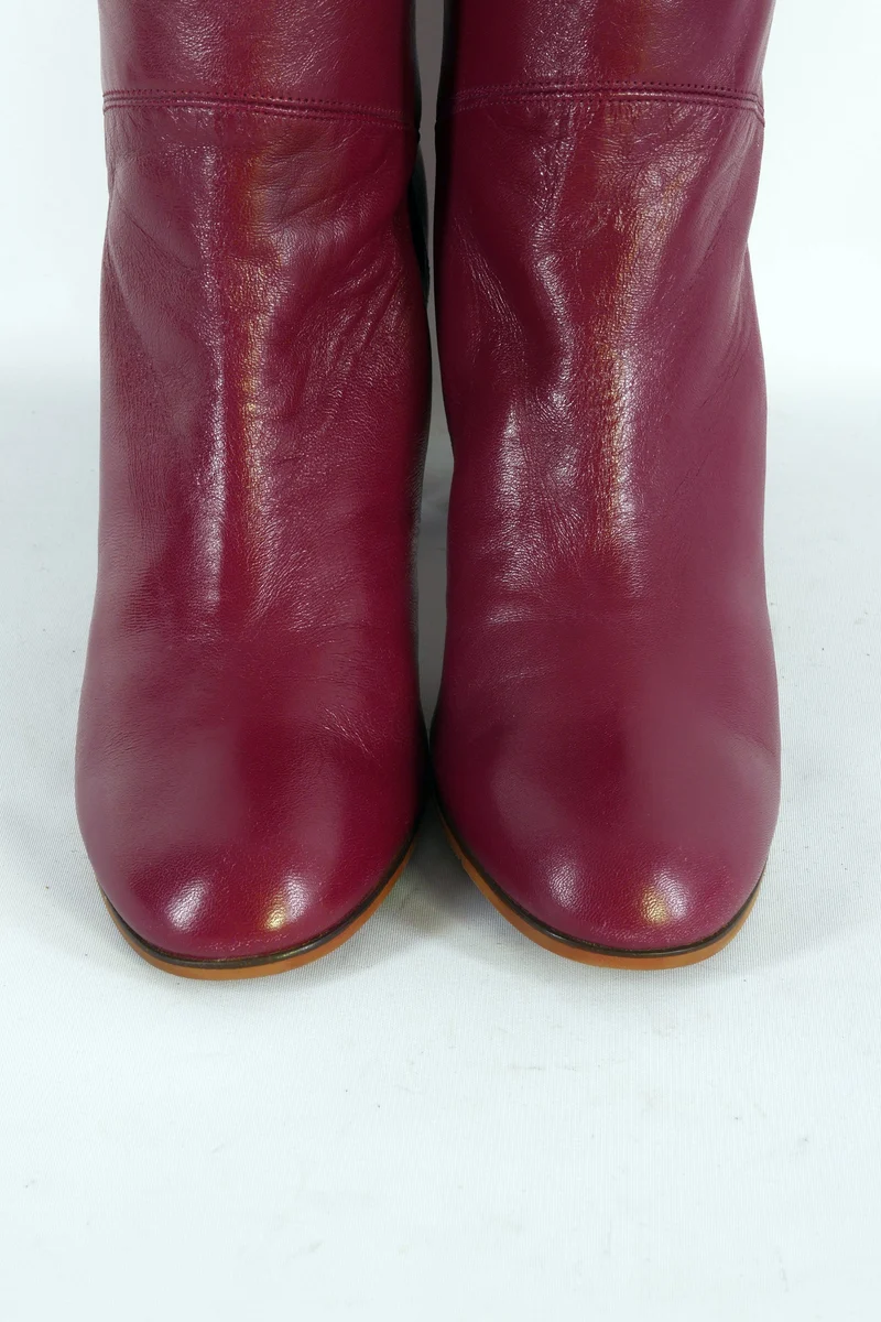 Hohe Stiefel Leder bordeaux