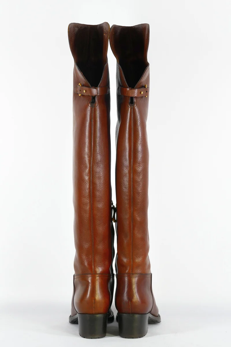 Hohe Stiefel Leder mittelbraun