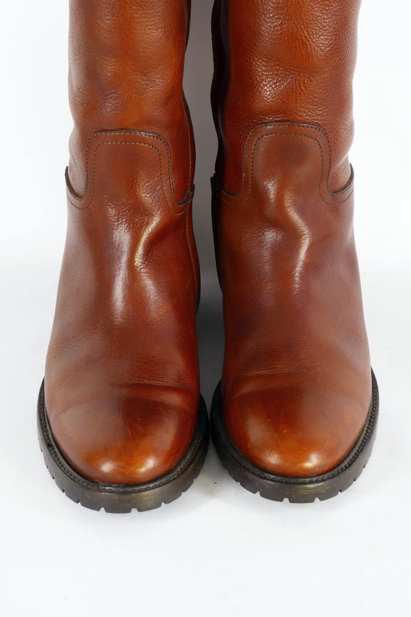 Hohe Stiefel Leder mittelbraun