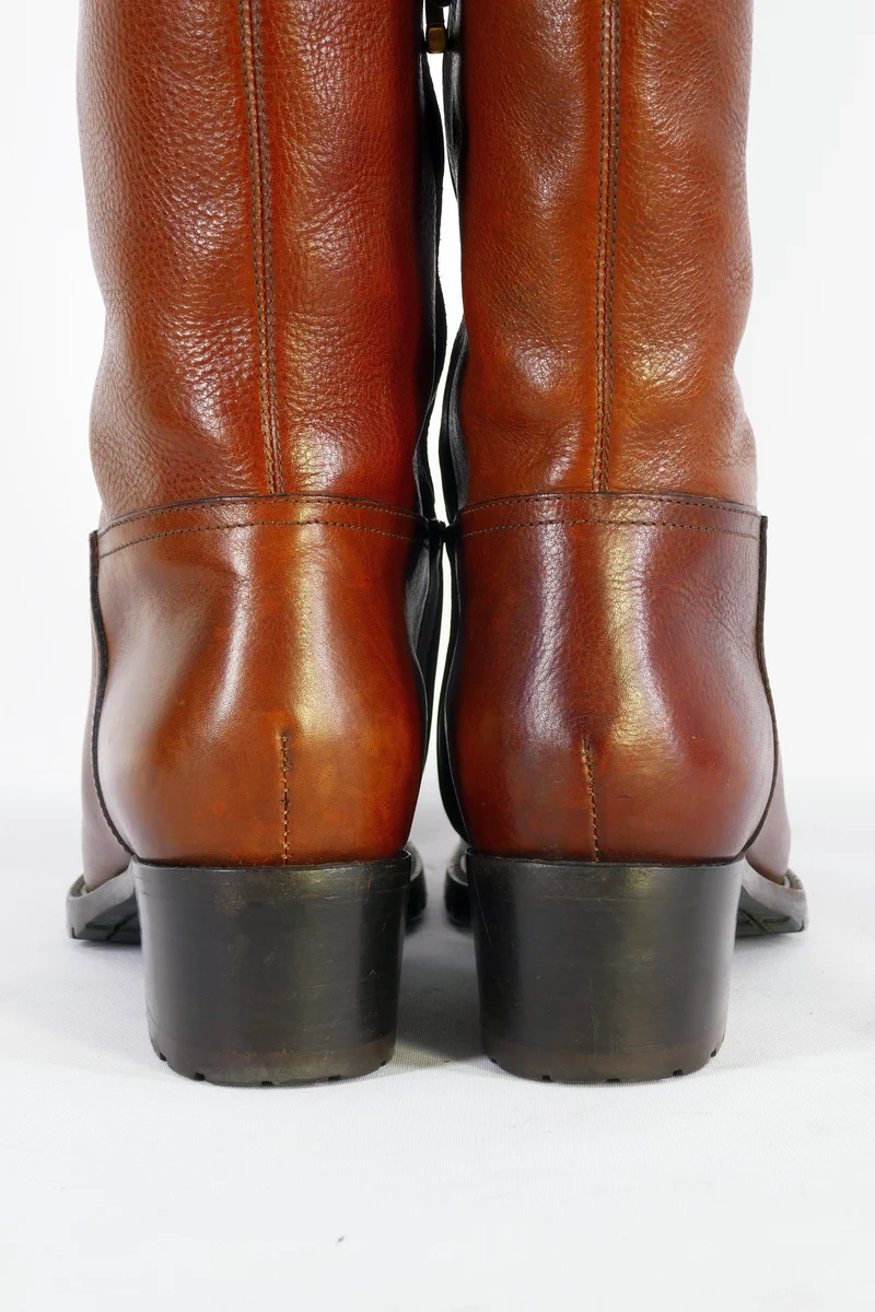 Hohe Stiefel Leder mittelbraun