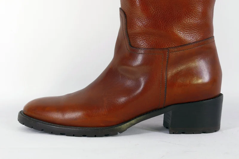 Hohe Stiefel Leder mittelbraun