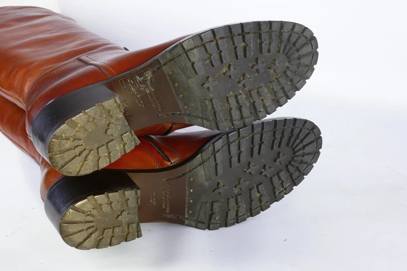 Hohe Stiefel Leder mittelbraun