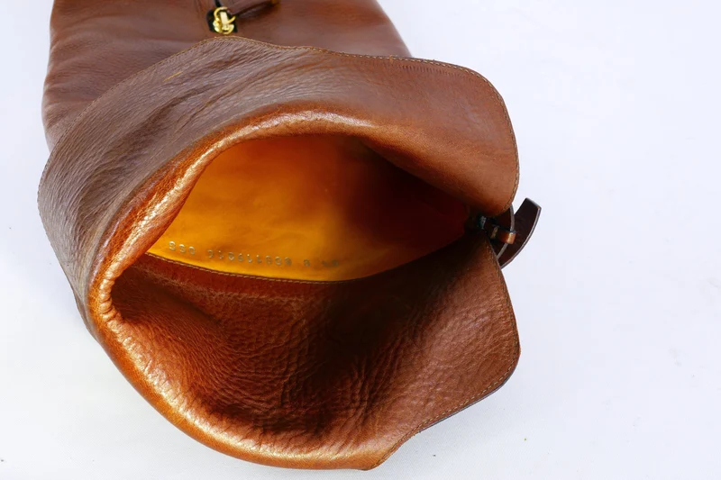 Hohe Stiefel Leder mittelbraun