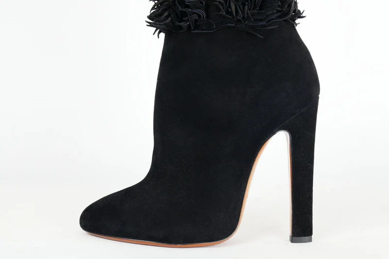 Overknees Wildleder schwarz