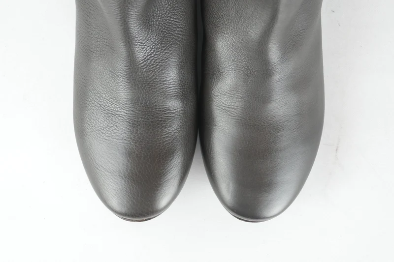 Overknees Leder grau