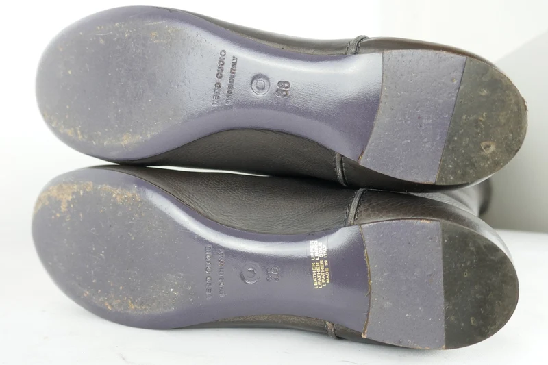Overknees Leder grau
