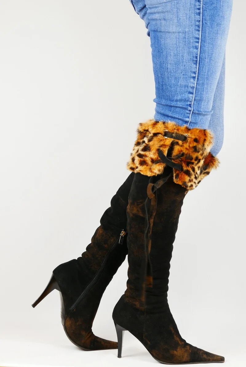Vintage-Stiefel Wildleder dunkelbraun