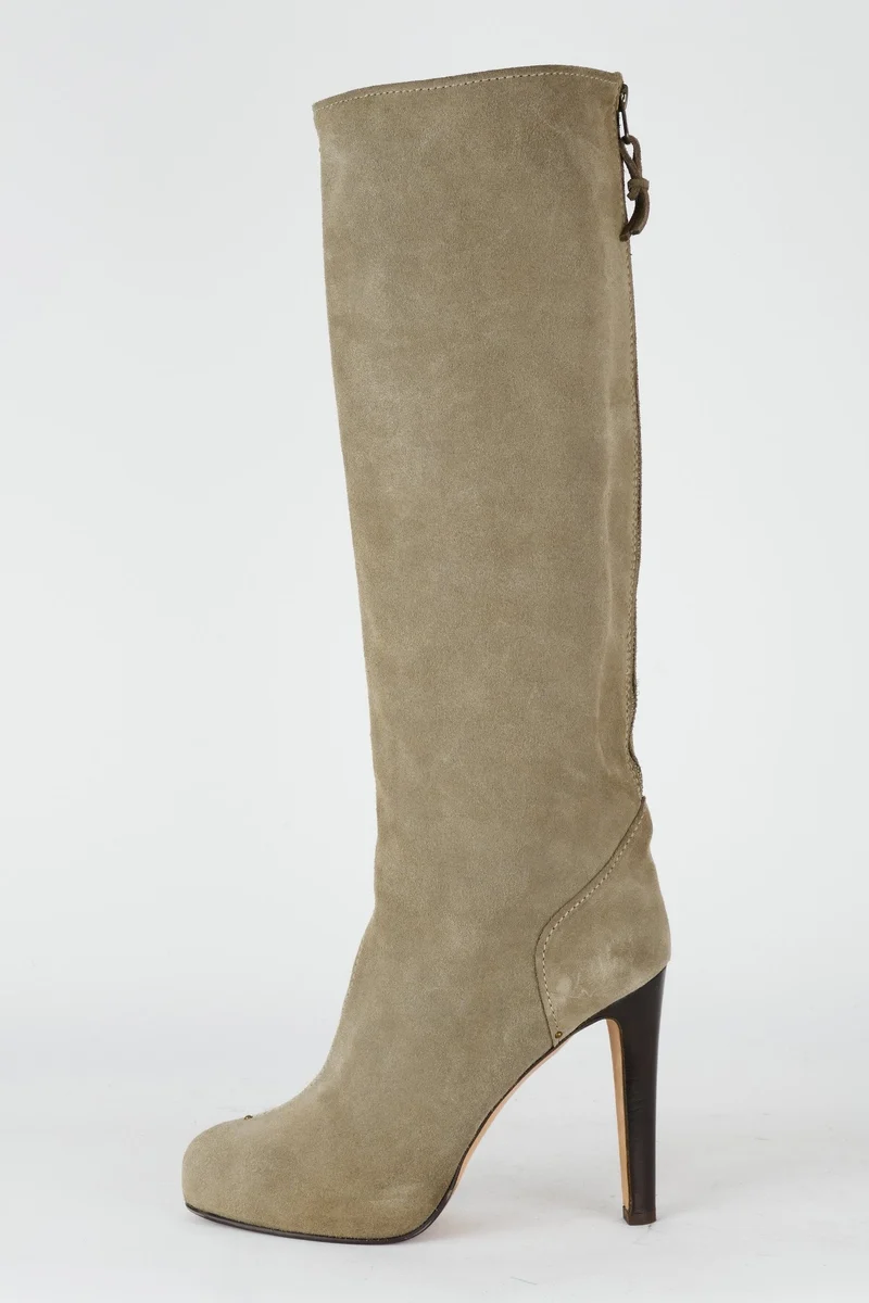 Stiefel Wildleder grau