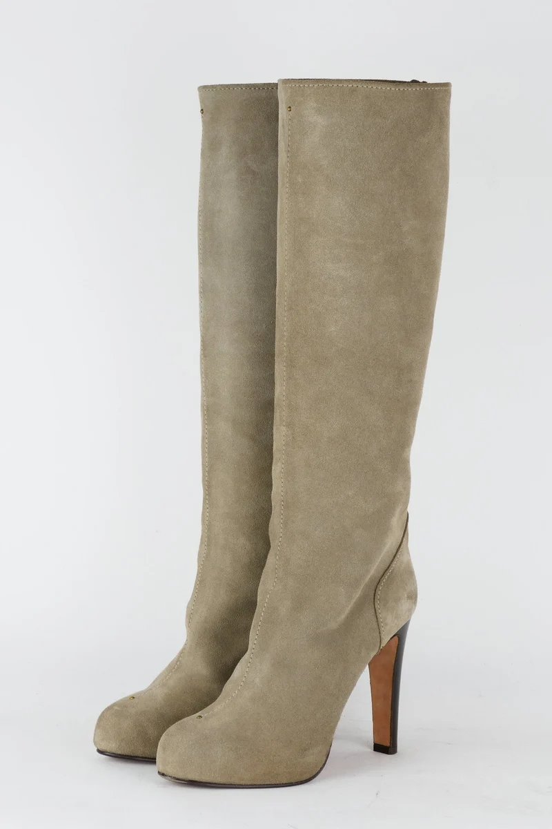 Stiefel Wildleder grau